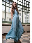 One-size mušelínové maxi šaty- svetlomodrá
