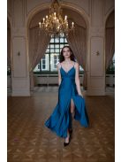 Abigél - petrolejovo modré maxi šaty