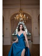 Abigél - petrolejovo modré maxi šaty