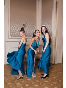 Abigél - petrolejovo modré maxi šaty