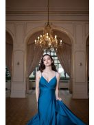 Abigél - petrolejovo modré maxi šaty