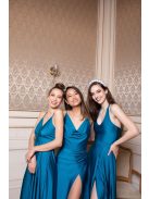 Abigél - petrolejovo modré maxi šaty