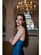 Abigél - petrolejovo modré maxi šaty