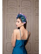 Maxi šaty s hlbokým výstrihom - petrolejovo modrá