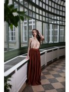 Duo maxi šaty s uzlíkovým detailom - hrdzavohnedá 