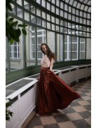 Duo maxi šaty s uzlíkovým detailom - hrdzavohnedá 