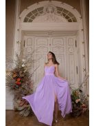 Mušelínové šaty bez chrbtovej časti - orgovánová