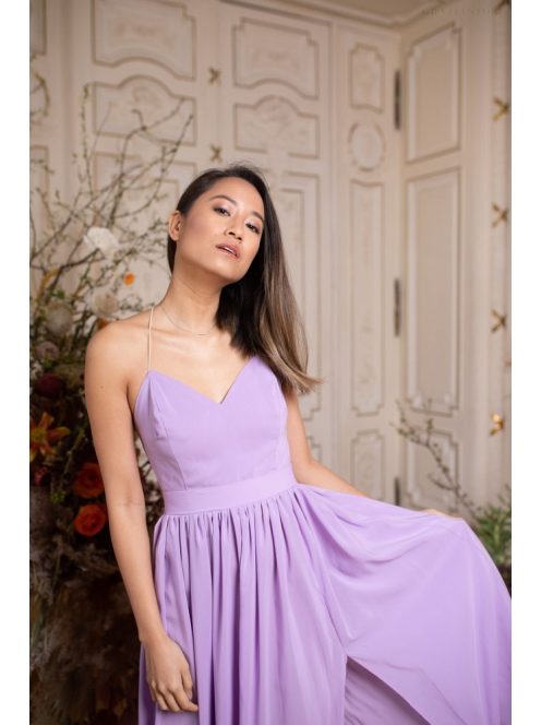 Mušelínové šaty bez chrbtovej časti - orgovánová