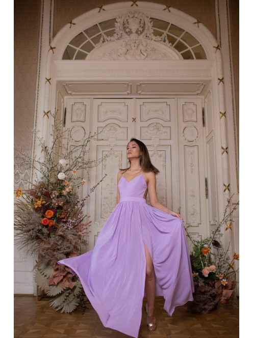 Mušelínové šaty bez chrbtovej časti - orgovánová