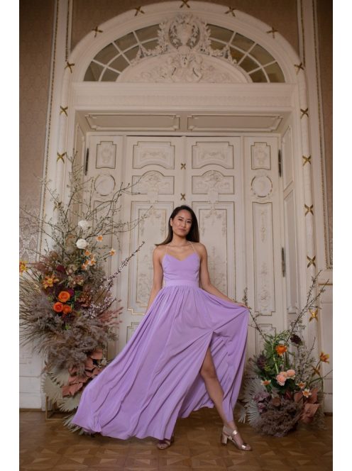 Mušelínové šaty bez chrbtovej časti - orgovánová