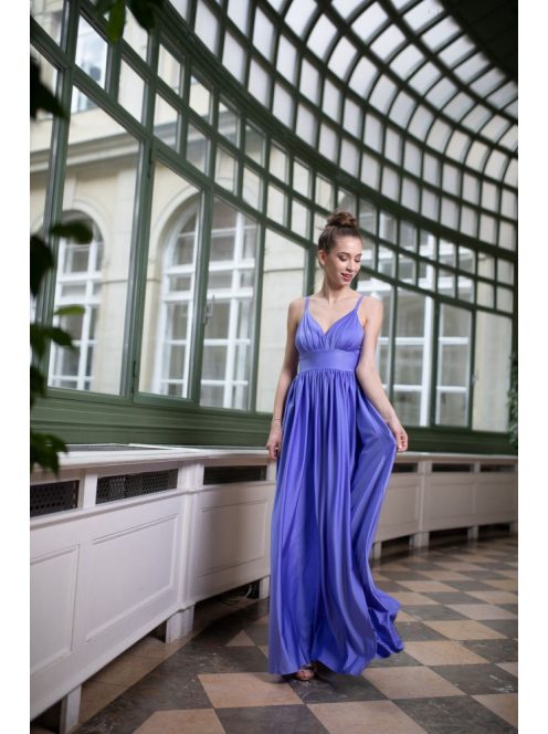 Maxi šaty s výstrihom do V - levanduľová