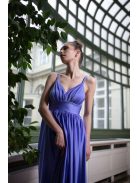 Maxi šaty s výstrihom do V - levanduľová