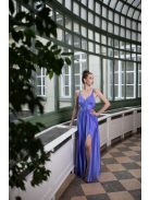 Maxi šaty s výstrihom do V - levanduľová