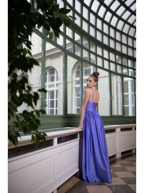 Maxi šaty s výstrihom do V - levanduľová