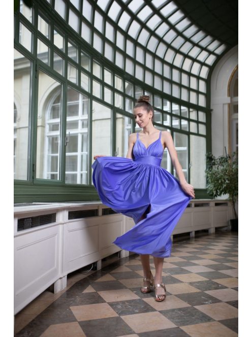 Maxi šaty s výstrihom do V - levanduľová