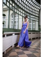 Maxi šaty s výstrihom do V - levanduľová