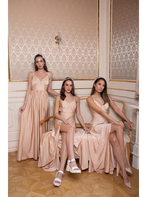 Abigél - maxi šaty vo farbe šampanské