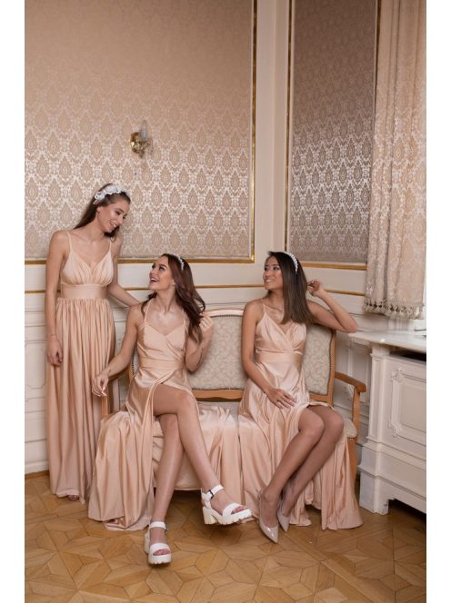Abigél - maxi šaty vo farbe šampanské