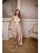 Abigél - maxi šaty vo farbe šampanské