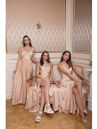 Maxi šaty s výstrihom do V - šampanské