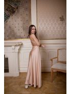 Šaty bez chrbta - šampanské