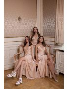 Šaty bez chrbta - šampanské