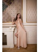 Šaty bez chrbta - šampanské