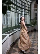 Maxi šaty s výstrihom do V  - zlatá