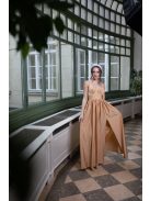 Maxi šaty s výstrihom do V  - zlatá