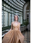 Maxi šaty s výstrihom do V  - zlatá