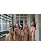 Maxi šaty s výstrihom do V  - zlatá