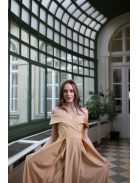Maxi šaty so srdiečkovým výstrihom- zlaté
