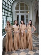 Maxi šaty so srdiečkovým výstrihom- zlaté