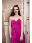 Maxi šaty bez chrbtovej časti - magenta