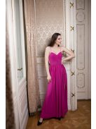 Mušelínové šaty bez chrbtovej časti - magenta