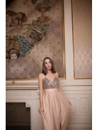 Abigél flitrované maxi šaty- farba šampanské