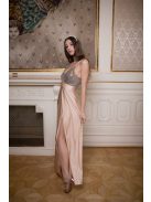 Abigél flitrové maxi šaty- farba šampanské