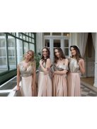 Abigél flitrové maxi šaty- farba šampanské