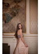 Abigél flitrované maxi šaty-farba šampanské