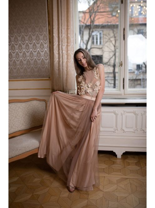 Čipkované body - šampanské