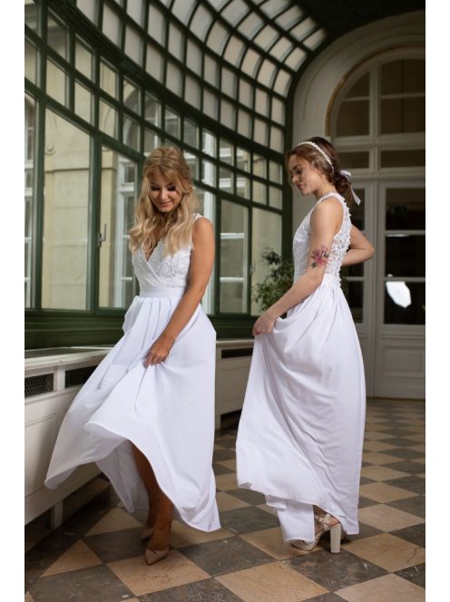 Čipkované body - biela