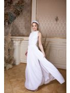 Čipkovaný crop-top - biela