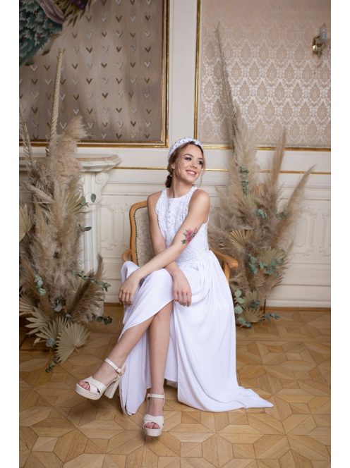 Mušelínová maxi sukňa dvojitá - biela