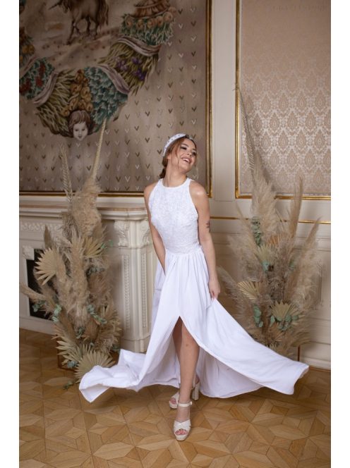 Mušelínová maxi sukňa dvojitá - biela