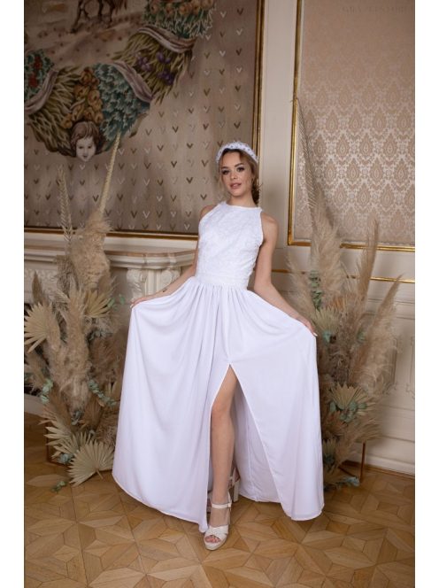 Mušelínová maxi sukňa dvojitá - biela