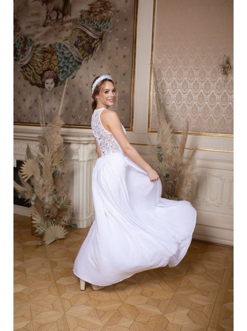 Mušelínová maxi sukňa dvojitá - biela