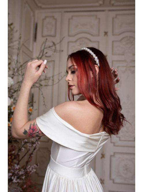 Maxi šaty s výstrihom v tvare srdca - biela