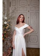 Maxi šaty s výstrihom v tvare srdca - biela