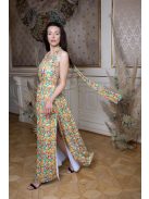 Maxi šaty s viacerými spôsobmi viazania - farebný kvetinkový vzor