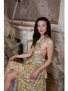 Maxi šaty s viacerými spôsobmi viazania - farebný kvetinkový vzor